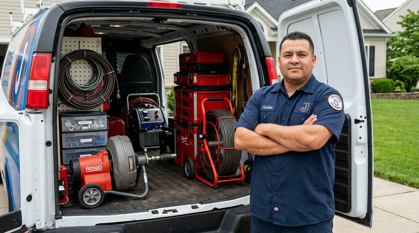 Professional drain cleaning equipment and Johns Plumbing LLC plumber in Montara